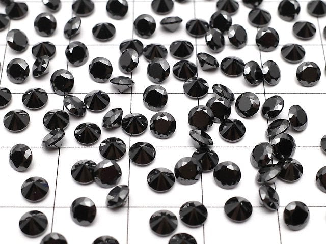 [Video]Cubic Zirconia AAA Loose stone Round Faceted 4x4mm [Black] 20pcs