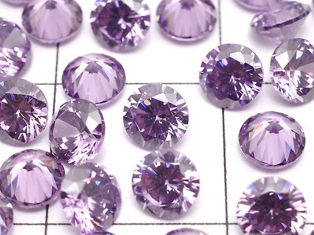 [Video]Cubic Zirconia AAA Loose stone Round Faceted 4x4mm [Light Amethyst] 20pcs