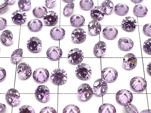 [Video]Cubic Zirconia AAA Loose stone Round Faceted 4x4mm [Light Amethyst] 20pcs