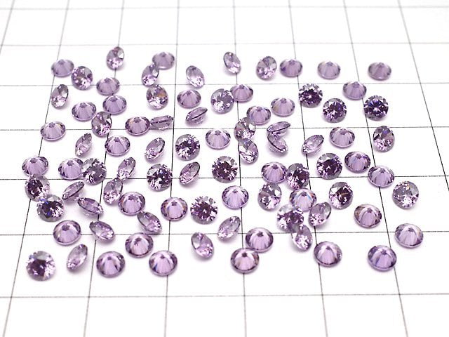 [Video]Cubic Zirconia AAA Loose stone Round Faceted 4x4mm [Light Amethyst] 20pcs