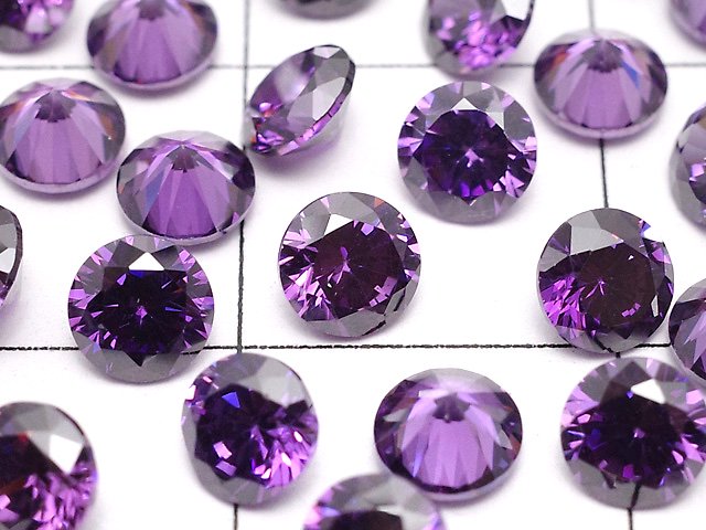 [Video]Cubic Zirconia AAA Loose stone Round Faceted 4x4mm [Amethyst] 20pcs