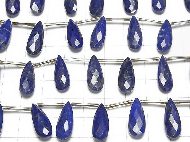 [Video] Lapislazuli AA++ Pear shape Faceted Briolette 20x8mm 1strand (8pcs )