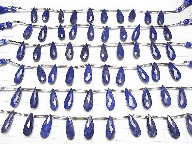 [Video] Lapislazuli AA++ Pear shape Faceted Briolette 20x8mm 1strand (8pcs )