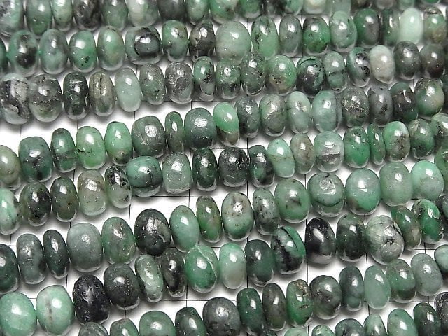 [Video]Emerald AA+ Roundel Size Gradation half or 1strand beads (aprx.18inch/44cm)