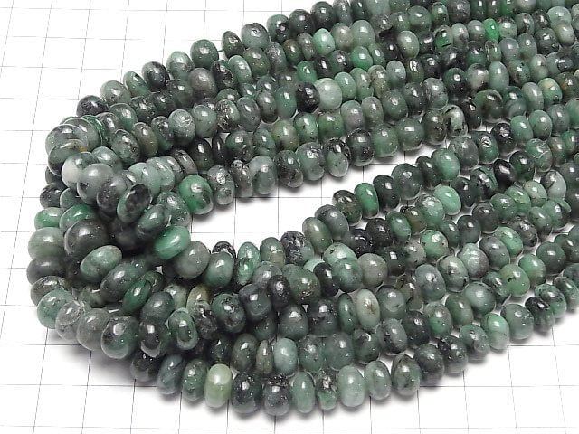 [Video]Emerald AA+ Roundel Size Gradation half or 1strand beads (aprx.18inch/44cm)