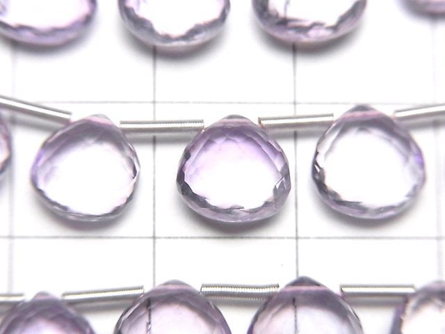 [Video] MicroCut High Quality Pink Amethyst AAA Chestnut Faceted Briolette 1strand (8pcs)