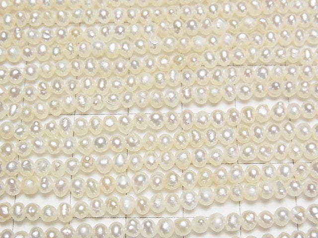 [Video]Fresh Water Pearl AAA- Potato 3.5mm White 1strand beads (aprx.14inch/35cm)
