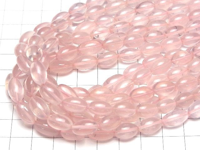 [Video]Rose Quartz AAA- Rice 1strand beads (aprx.15inch/38cm)