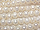 [Video]Fresh Water Pearl AA Potato 9mm White 1strand beads (aprx.15inch/36cm)