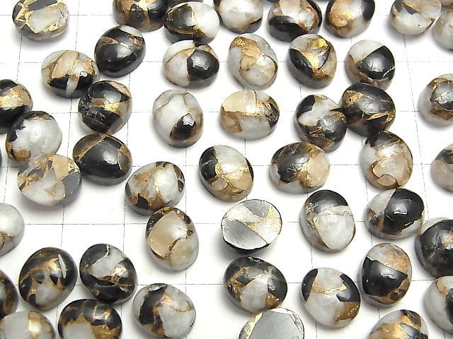 [Video]Copper Calcite Obsidian AAA Oval Cabochon 10x8mm 5pcs