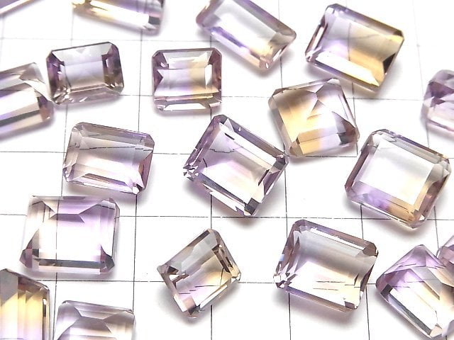 [Video]High Quality Ametrine AAA Loose stone Rectangle Faceted Size Mix 2pcs