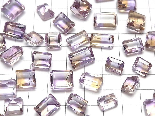 [Video]High Quality Ametrine AAA Loose stone Rectangle Faceted Size Mix 2pcs