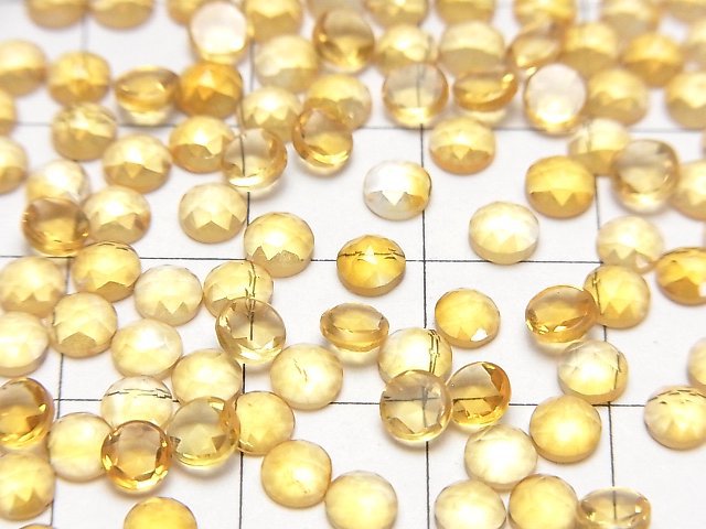 [Video]High Quality Citrine AAA Round Rose Cut 4x4mm 10pcs