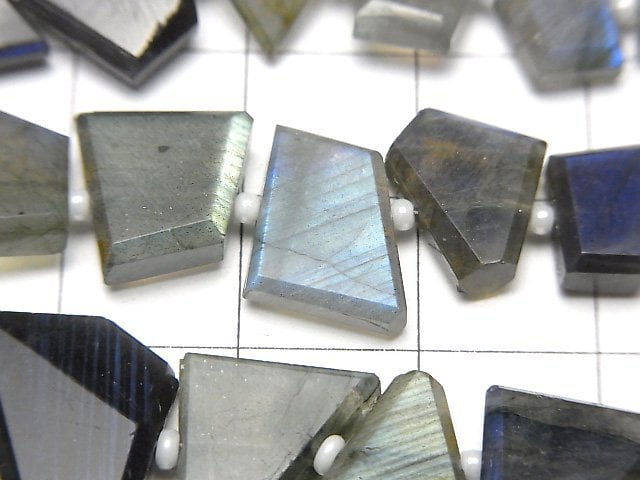 [Video]High Quality Blue Labradorite AAA- Rough Slice Faceted half or 1strand beads (aprx.6inch/16cm)