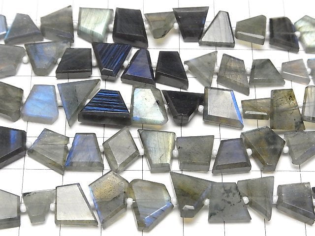 [Video]High Quality Blue Labradorite AAA- Rough Slice Faceted half or 1strand beads (aprx.6inch/16cm)