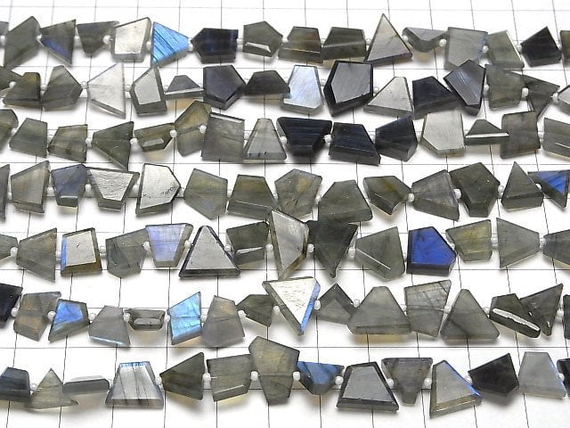 [Video]High Quality Blue Labradorite AAA- Rough Slice Faceted half or 1strand beads (aprx.6inch/16cm)