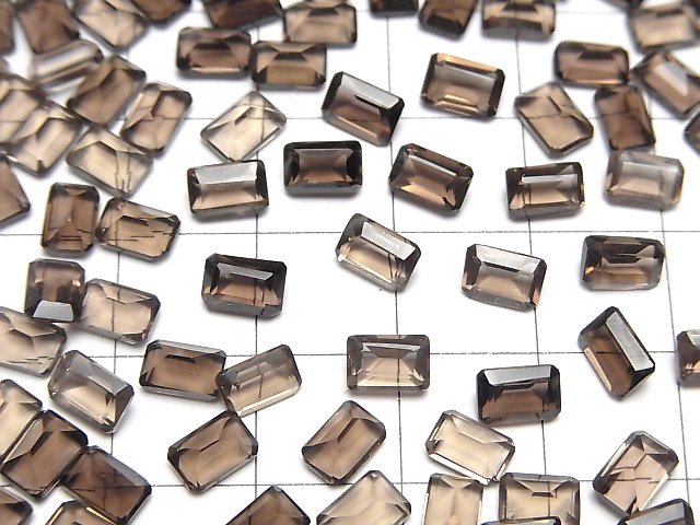 [Video]High Quality Smoky Quartz AAA Loose stone Rectangle Faceted 6x4mm 10pcs