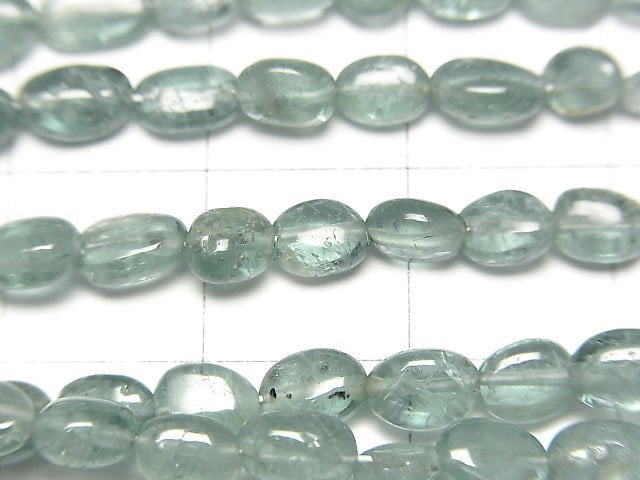 [Video]Nigerian Blue Tourmaline AA++ Oval -Nugget [S size] half or 1strand beads (aprx.16inch/40cm)