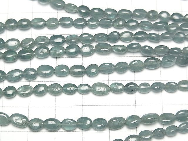 [Video]Nigerian Blue Tourmaline AA++ Oval -Nugget [M size] half or 1strand beads (aprx.16inch/40cm)