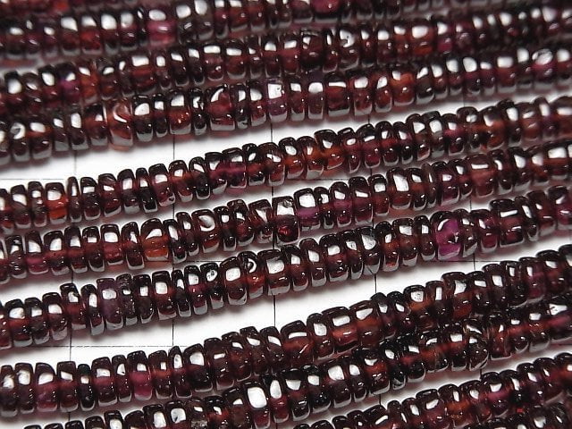 [Video] Garnet AA++ Rondelle (Heishi)5-6mm half or 1strand beads (aprx.15inch/38cm)