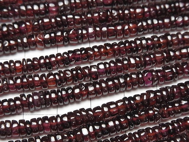 [Video] Garnet AA++ Roundel (Heishi)5-6mm half or 1strand beads (aprx.15inch/38cm)