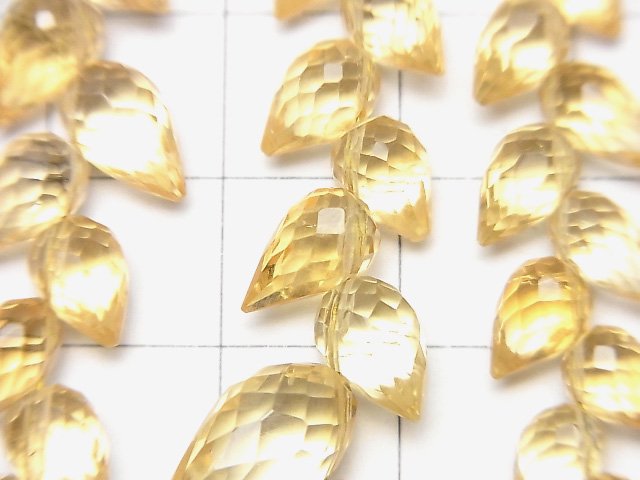 [Video]High Quality Citrine AAA Flower Bud Faceted Briolette 1strand beads (aprx.6inch/16cm)