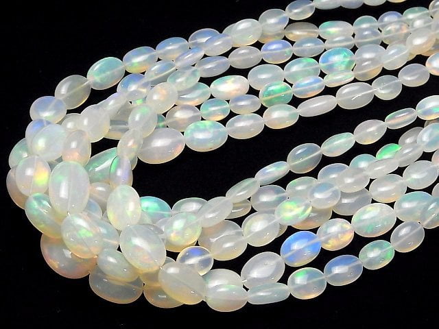 [Video]High Quality Water Opal AAA- Oval half or 1strand beads (aprx.17inch/42cm)