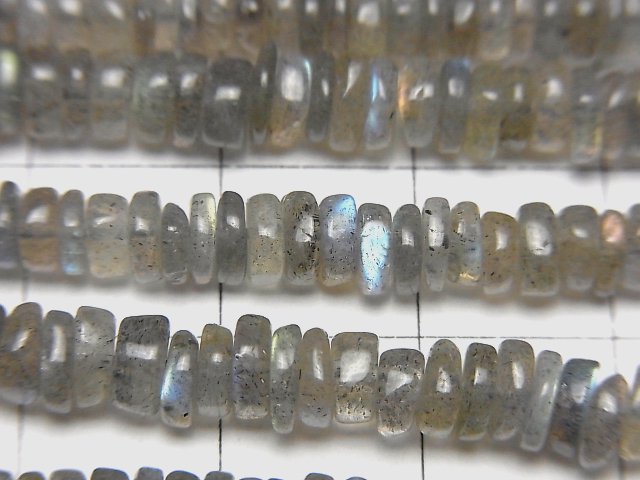 [Video]Labradorite AA++ Roundel (Heishi)5-6mm 1strand beads (aprx.15inch/38cm)