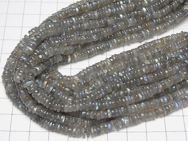 [Video]Labradorite AA++ Rondelle (Heishi)5-6mm 1strand beads (aprx.15inch/38cm)