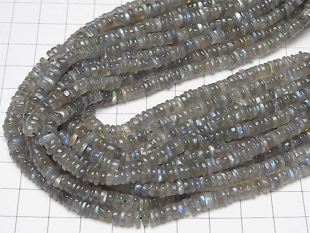 [Video]Labradorite AA++ Roundel (Heishi)5-6mm 1strand beads (aprx.15inch/38cm)