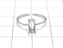 [Video]Silver925 Ring Frame (Prong Setting) Marquise Faceted 8x4mm Rhodium Plated Free Size 1pc