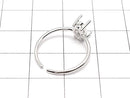 [Video]Silver925 Ring Frame (Prong Setting) Marquise Faceted 8x4mm Rhodium Plated Free Size 1pc