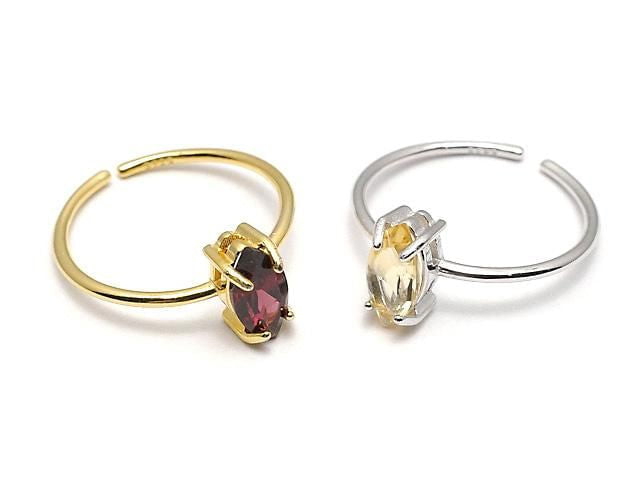 [Video] Silver925 Ring Frame (Prong Setting) Marquise Faceted 8x4mm 18KGP One Size Fits All 1pc