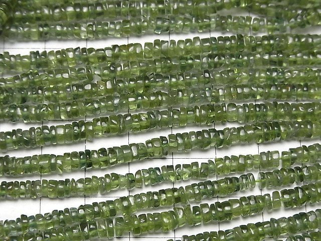 [Video] Green Apatite AA++ Rondelle (Heishi) 4-5mm 1strand beads (aprx.15inch/38cm)