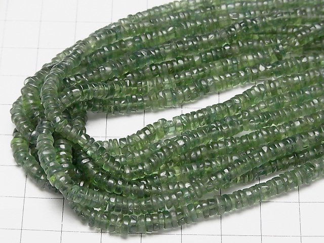 [Video] Green Apatite AA+ Roundel (Heishi) 4-5mm 1strand beads (aprx.15inch/38cm)