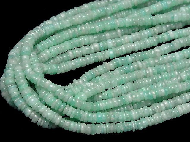 [Video]Amazonite AA+ Roundel (Heishi)5x5x2mm 1strand beads (aprx.15inch/38cm)
