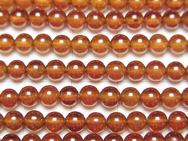 [Video]Hessonite Garnet AAA Round 4.5mm 1strand beads (aprx.15inch/38cm)