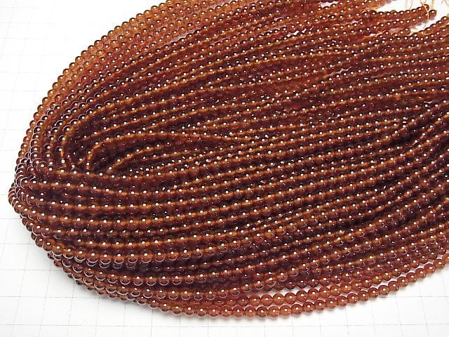 [Video]Hessonite Garnet AAA Round 4.5mm 1strand beads (aprx.15inch/38cm)