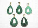 [Video] Malachite AAA- Pear shape Pendant 18KGP 1pc
