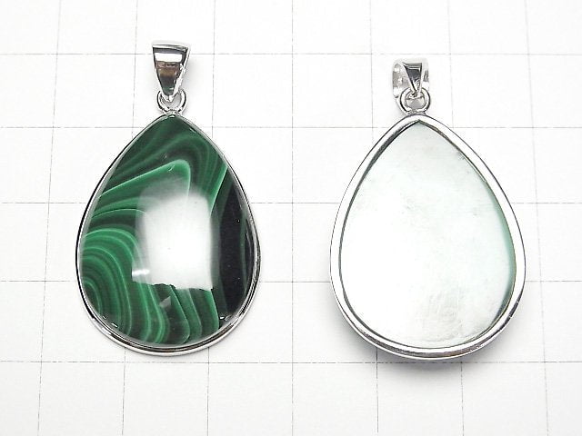 [Video] Malachite AAA- Pear shape Pendant Silver925 1pc