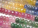 [Video]High Quality Sapphire & Ruby & Emerald AA++ Rondelle half or 1strand beads (aprx.15inch/38cm)