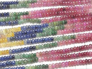 [Video]High Quality Sapphire & Ruby & Emerald AA++ Rondelle half or 1strand beads (aprx.15inch/38cm)