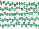 [Video]High Quality Green Onyx AAA Pear shape Faceted 6x4mm half or 1strand (38pcs)