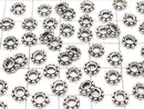 Silver925 Rondelle Daisy6x6x1.5mm Oxidized Finish 5pcs
