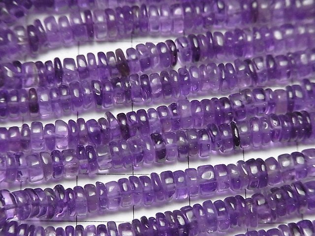 [Video]Amethyst AA++ Rondelle (Heishi) 1strand beads (aprx.15inch/38cm)
