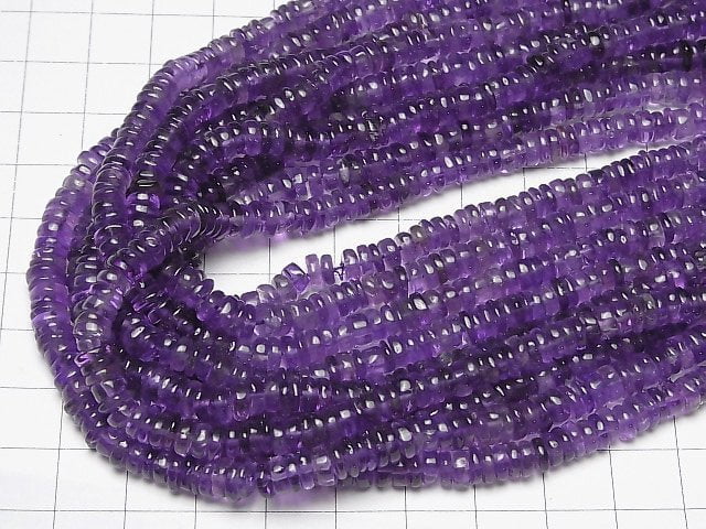[Video]Amethyst AA++ Rondelle (Heishi) 1strand beads (aprx.15inch/38cm)