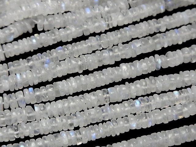 [Video]Rainbow Moonstone AA++ Rondelle (Heishi) 1strand beads (aprx.14inch/34cm)