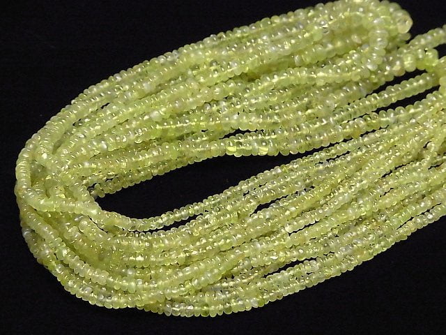 [Video]High Quality Chrysoberyl Cat's EyeAA++ Rondelle half or 1strand beads (aprx.17inch/42cm)