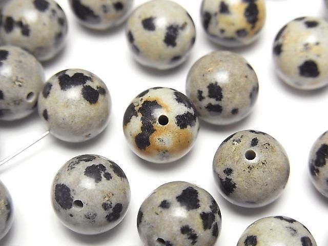 [Video] Dalmatian Jasper Half Drilled Hole Round 10mm 4pcs
