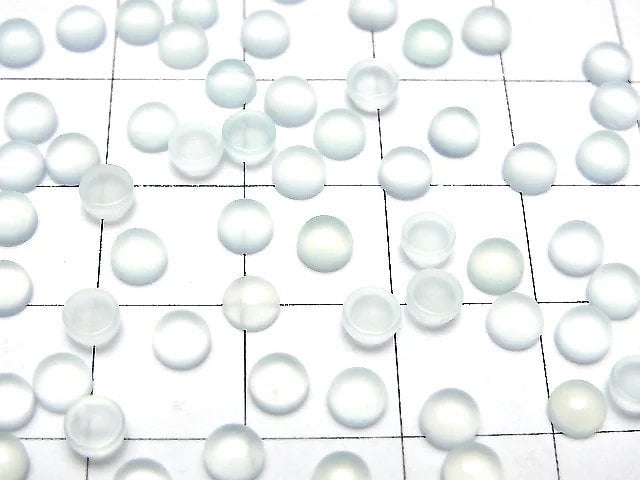 [Video] Sea Blue Chalcedony AAA Round Cabochon 4x4mm 10pcs